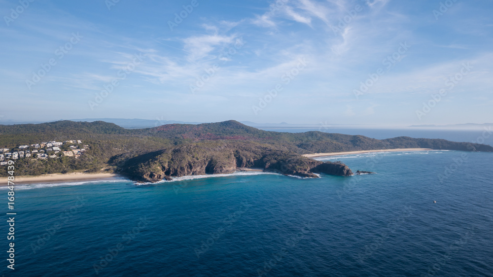 Aerial shot of beach around Noosa Aerial shot of beach around Noosa