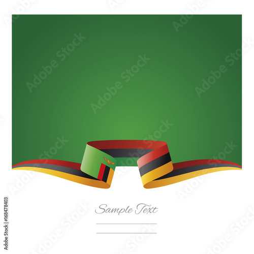 Abstract background Zambia flag ribbon