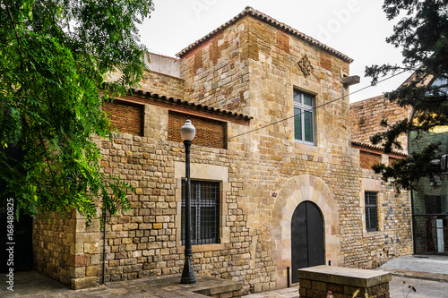 Exterior view of Barcelona Maritime Museum. Museum is located in building of the old Royal Shipyards  on the waterfront of the city. Barcelona  Catalunya  Spain.