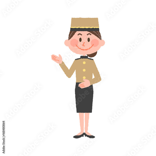 vector illustration of a hotel worker