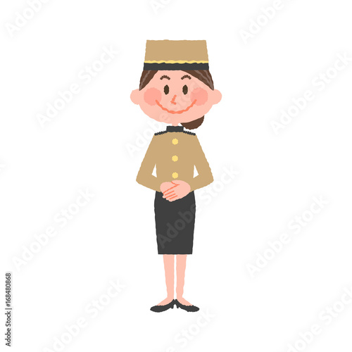 vector illustration of a hotel worker