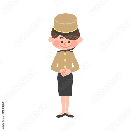 vector illustration of a hotel worker