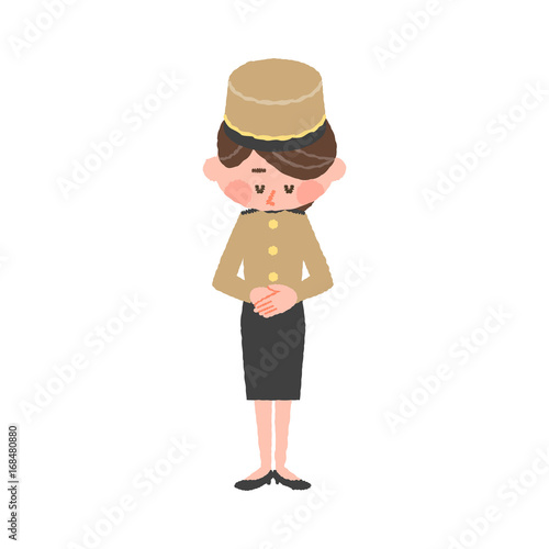 vector illustration of a hotel worker photo