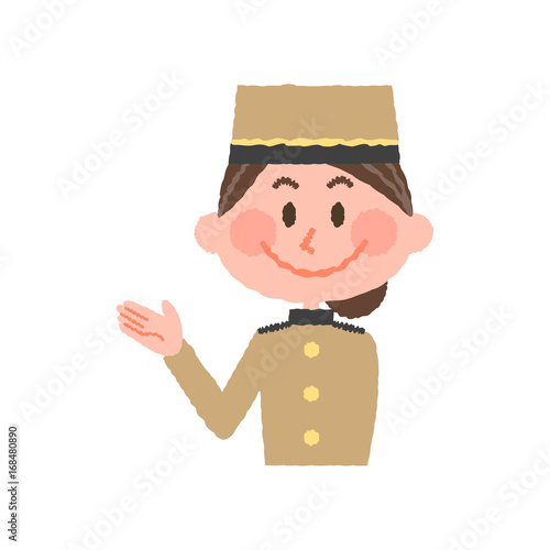 vector illustration of a hotel worker