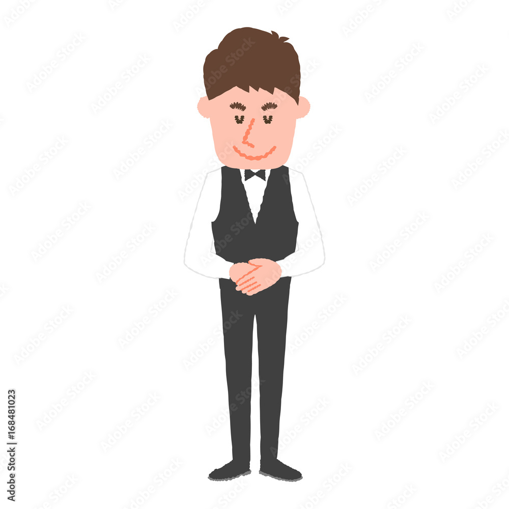 vector illustration of a hotel worker