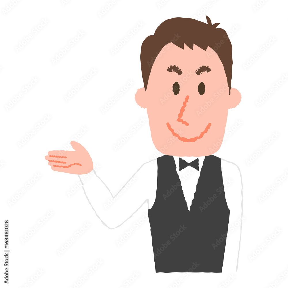 vector illustration of a hotel worker