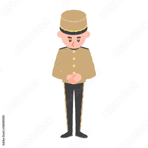 vector illustration of a hotel worker