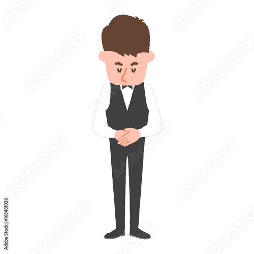 vector illustration of a hotel worker