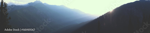 Panorama of the dawn in the mountains © Qzian