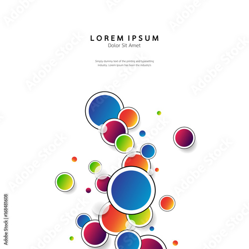 Abstract template with clean minimal style. Modern graphic design elements. Overlapping colorful circles in White Background. Vector illustration