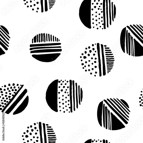 Naklejka Prosty stylowy wzór bez szwu ręcznie robione