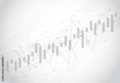Business candle stick graph chart of stock market investment trading on dark background design. Bullish point, Trend of graph. Vector illustration photo