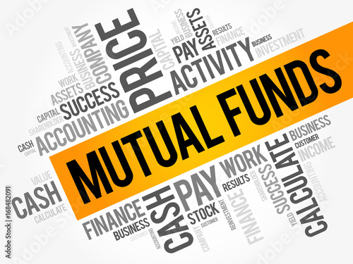 Mutual Funds word cloud collage, business concept background