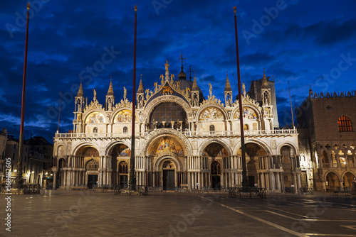 Venice, St Mark's Cathedral (Basilica di San Marco) at night, Italy