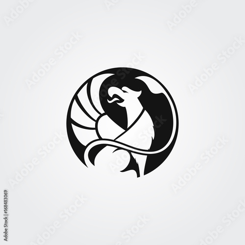 Vector logotype griffin in circle