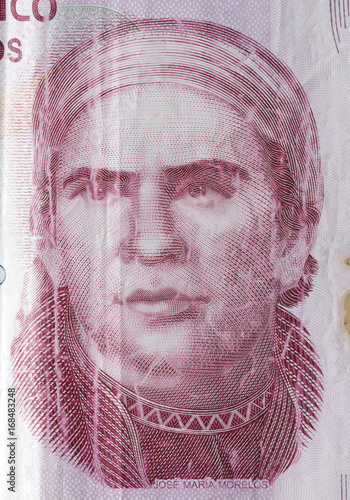 Details from the Mexican peso banknote.