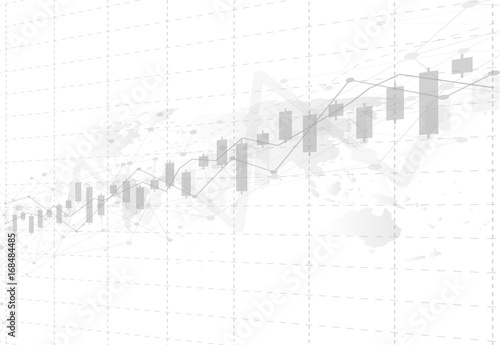Business candle stick graph chart of stock market investment trading on dark background design. Bullish point, Trend of graph. Vector illustration