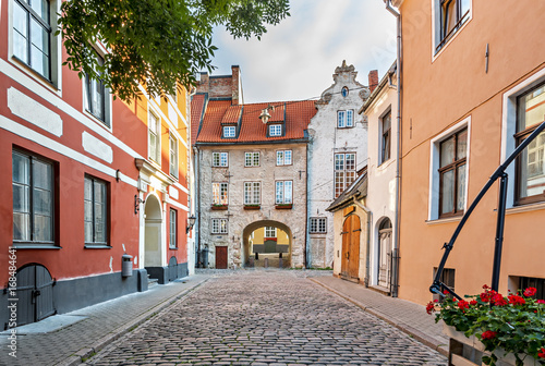 Oldest medieval buildings in Riga – famous Baltic city where tourists can find unique architectural Gothic ensembles and rare ancient buildings, photo