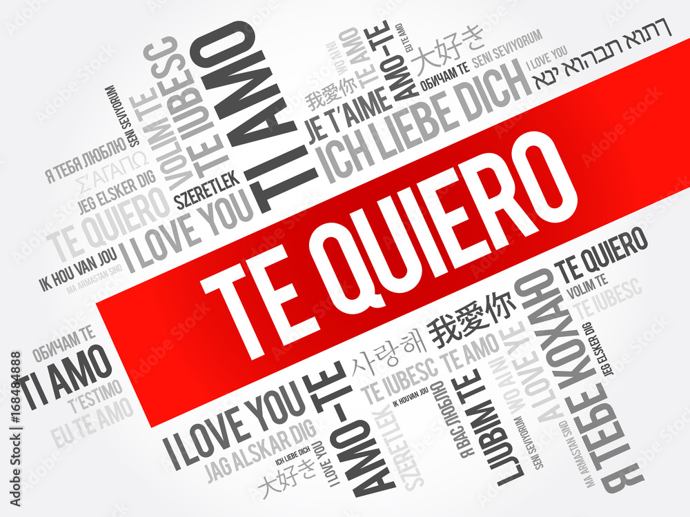 Te quiero (I Love You in Spanish) in different languages of the world