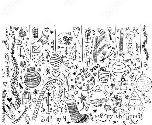 Weihnachten Doodle handgezeichnet