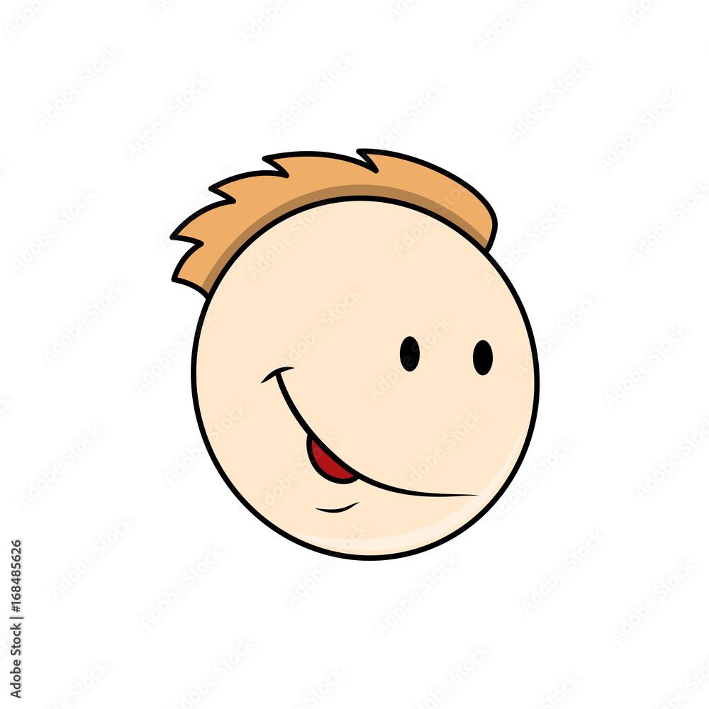 Smiling Cartoon Boy Face Expression Smiling Cartoon Boy Face Expression