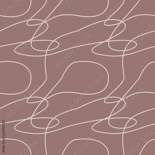 Brown geometric seamless background with curves
