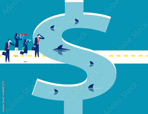 Risk.Corporate business team. Concept business vector illustration.