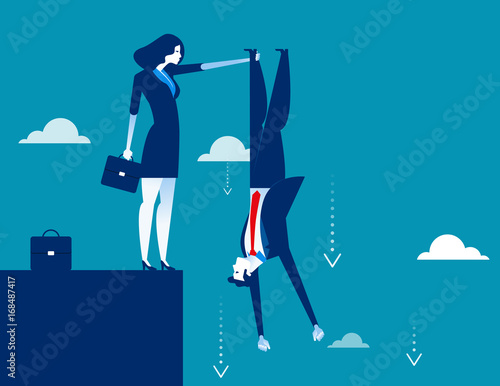Manager or Mafia. Concept business vector illustration. Character flat