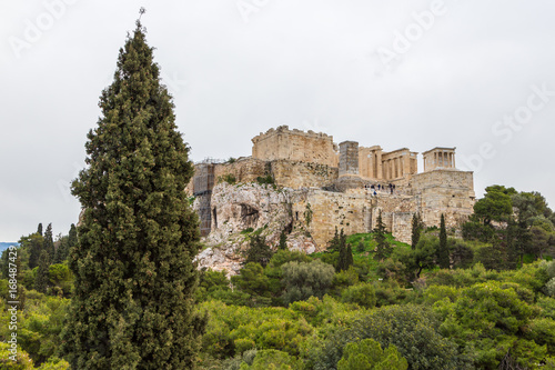 Acropolis of Athens  citadel with palaces and temples on a high hill   Greece.