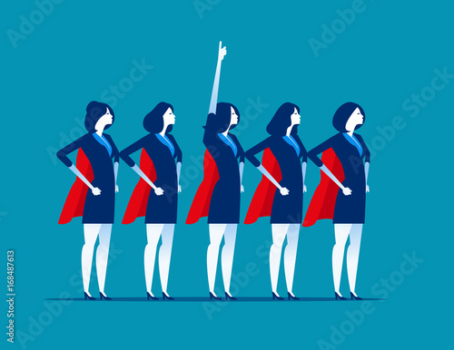 Super team of business. Character super leader. Concept business vector illustration.