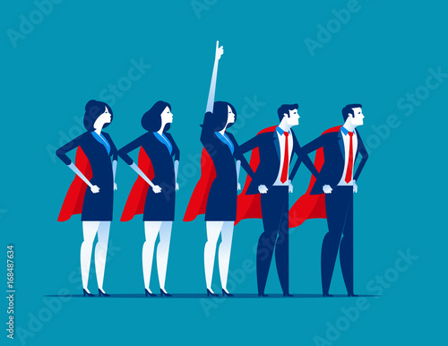Super team of business. Character super leader. Concept business vector illustration.