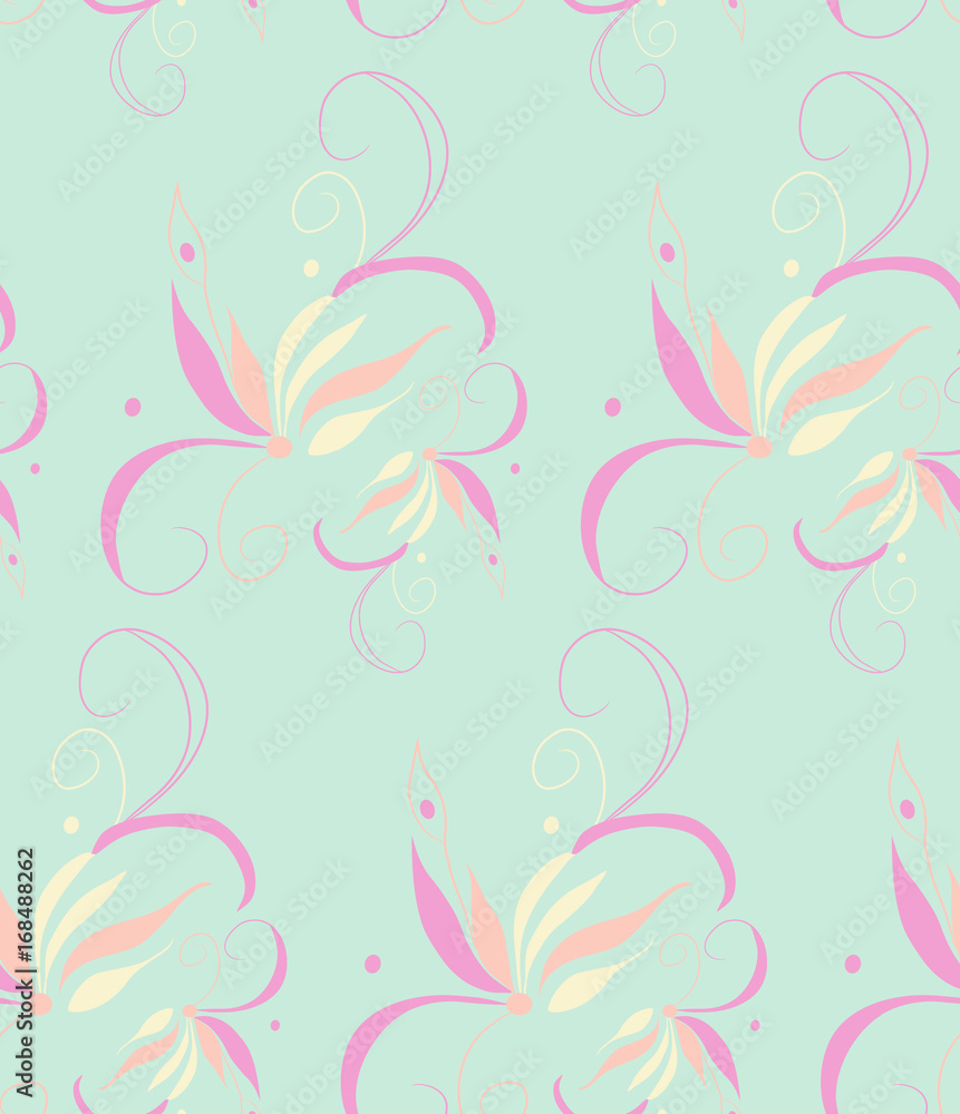 Beautiful floral background, seamless pattern, vector Beautiful floral background, seamless pattern, vector