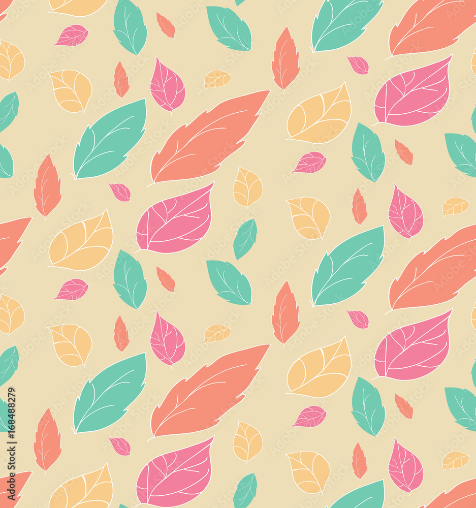 Beautiful floral background, seamless pattern leaves Beautiful floral background, seamless pattern leaves