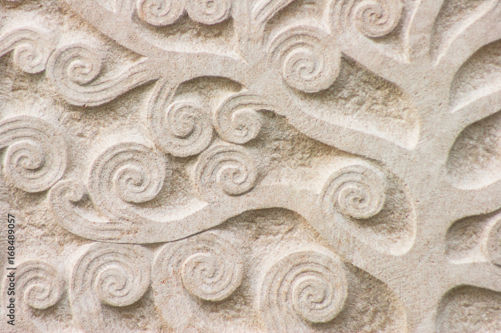 Florales Muster - Steinplatte