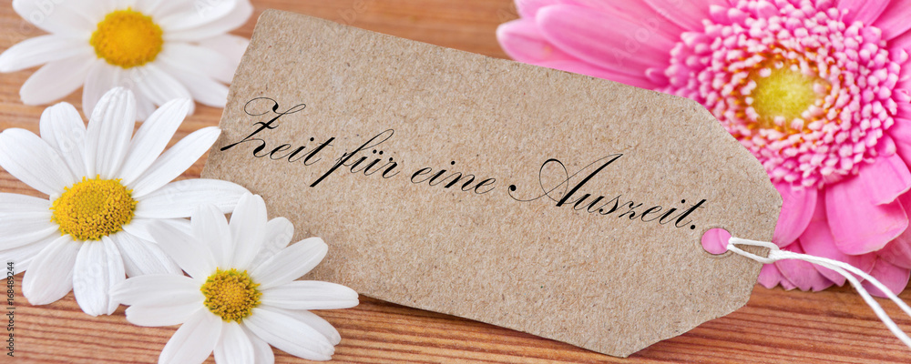 Naklejka premium Blumen und Label