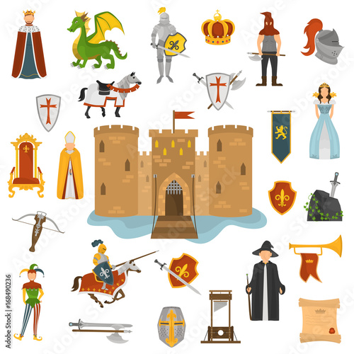King time color icons set for web and mobile design