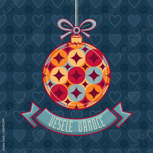 Czech language. Vesele Vanoce. Christmas message. 