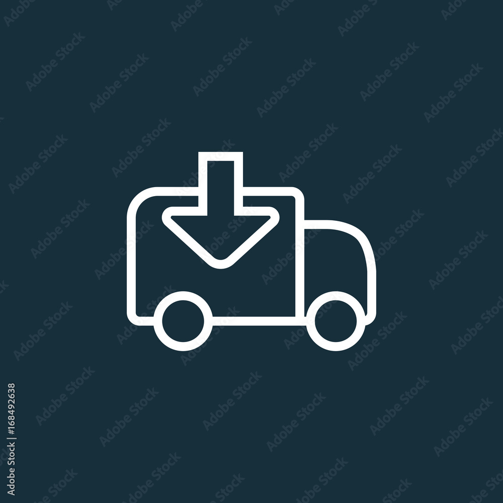 Obraz premium fast delivery truck icon on dark background