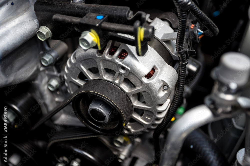 new car engine closeup new car engine closeup