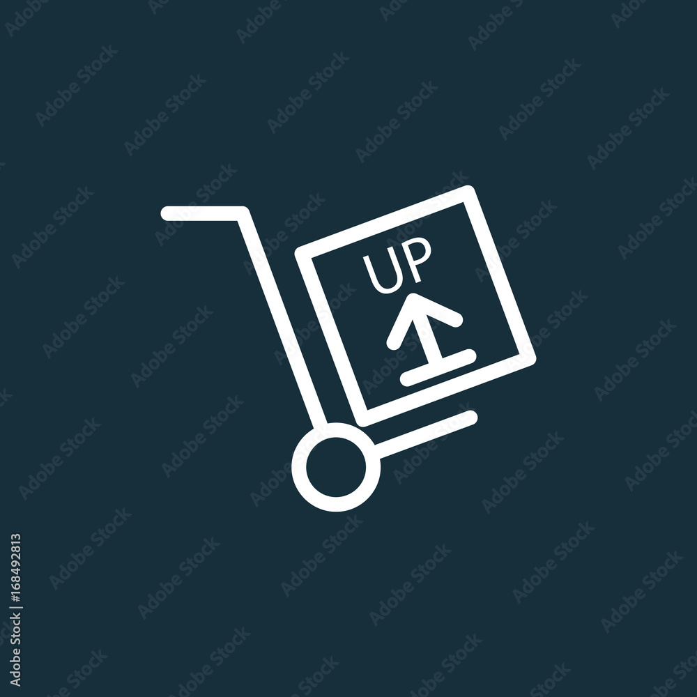 hand truck icon on dark background hand truck icon on dark background
