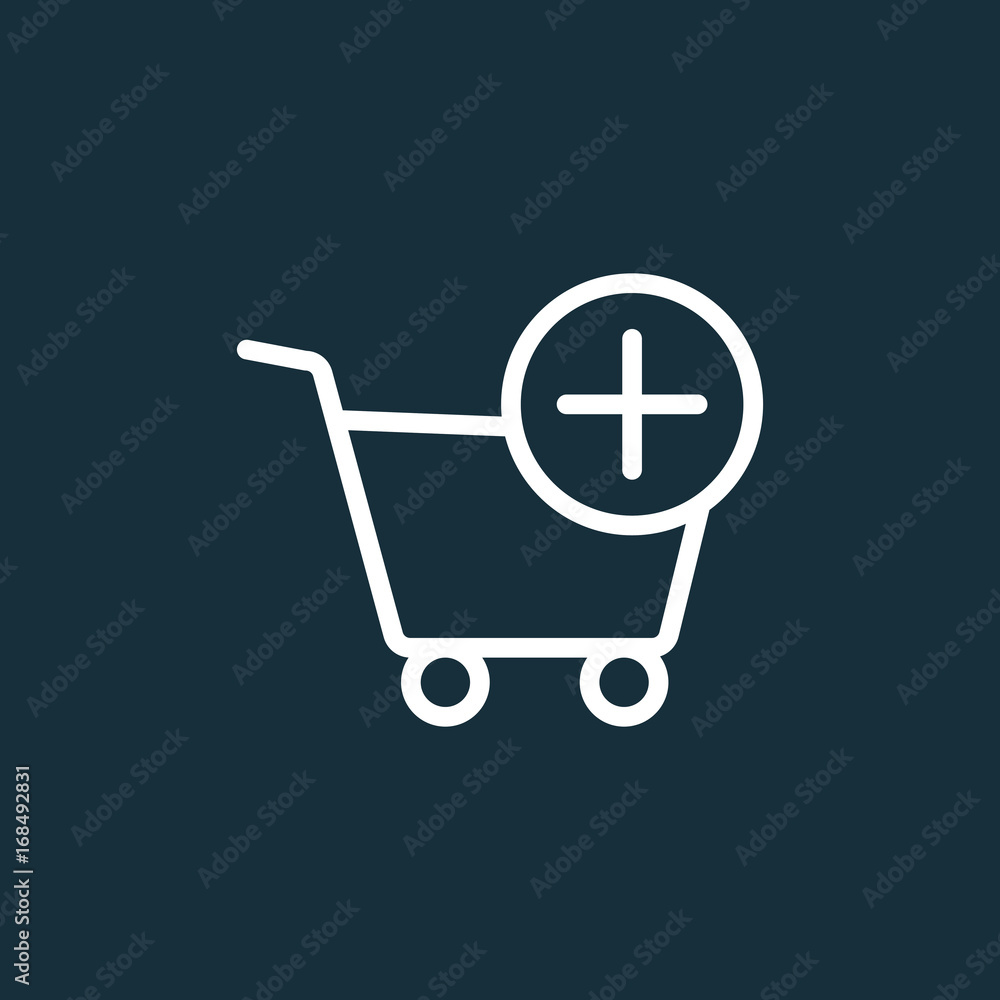 shopping card, trolley icon on dark background shopping card, trolley icon on dark background