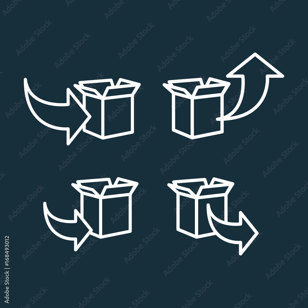 package, box icons on dark background package, box icons on dark background