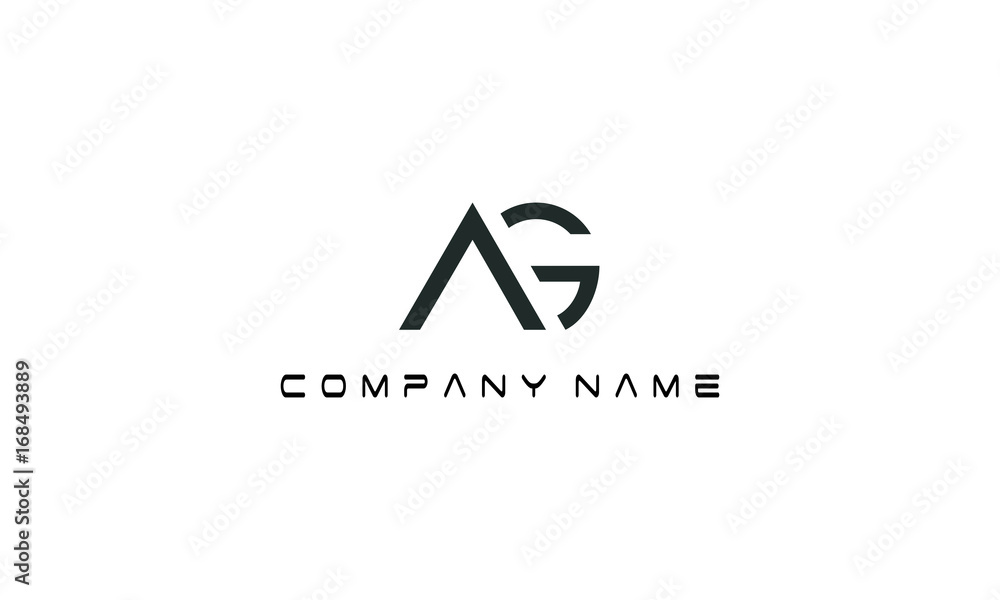 simple elegant AG icon logo letter simple elegant AG icon logo letter