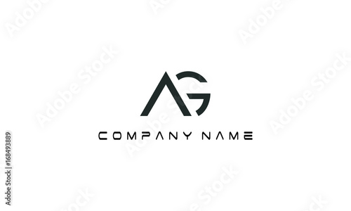simple elegant AG icon logo letter