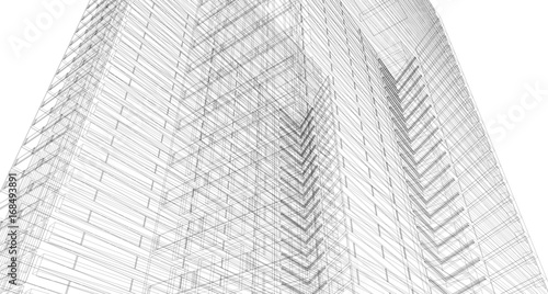 Abstract sketch  Architectural  Construction  Wireframe