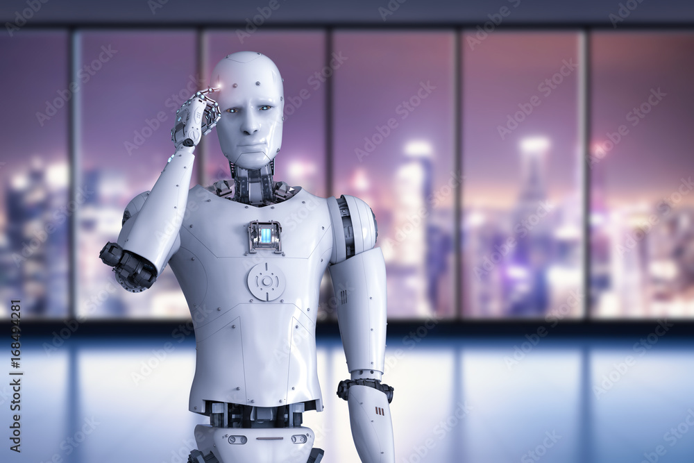 android robot thinking android robot thinking