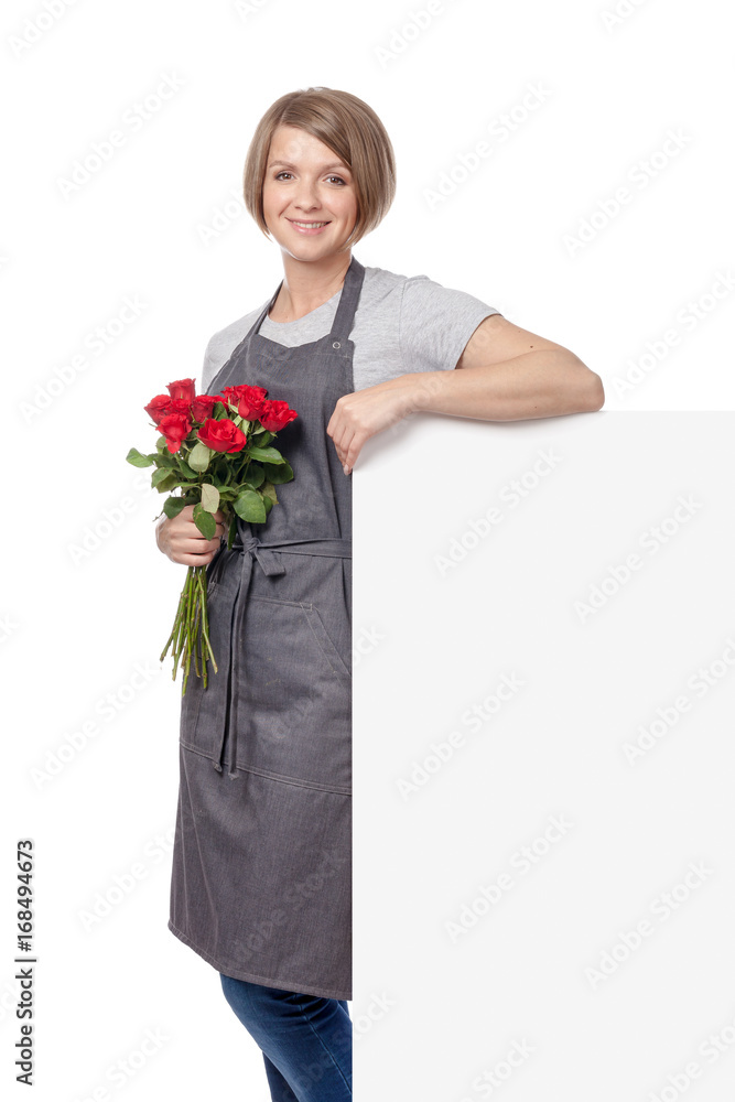 female floristi isolated on white background female floristi isolated on white background