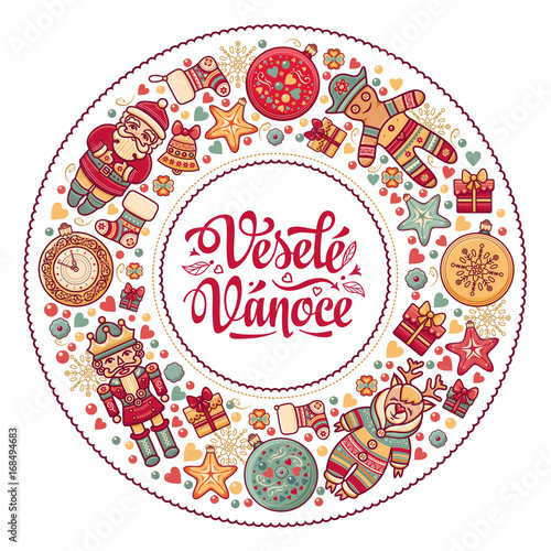Vesele vanoce -  greeting cards. Xmas in the Czech Republic. 