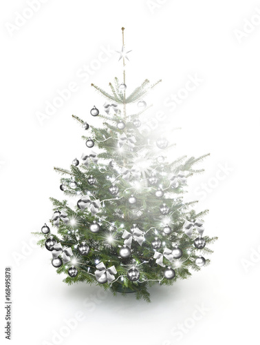 Silber Geschmückter Weihnachtsbaum