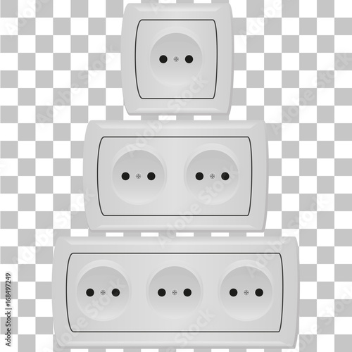 Picture of a wall outlet on a transparent background